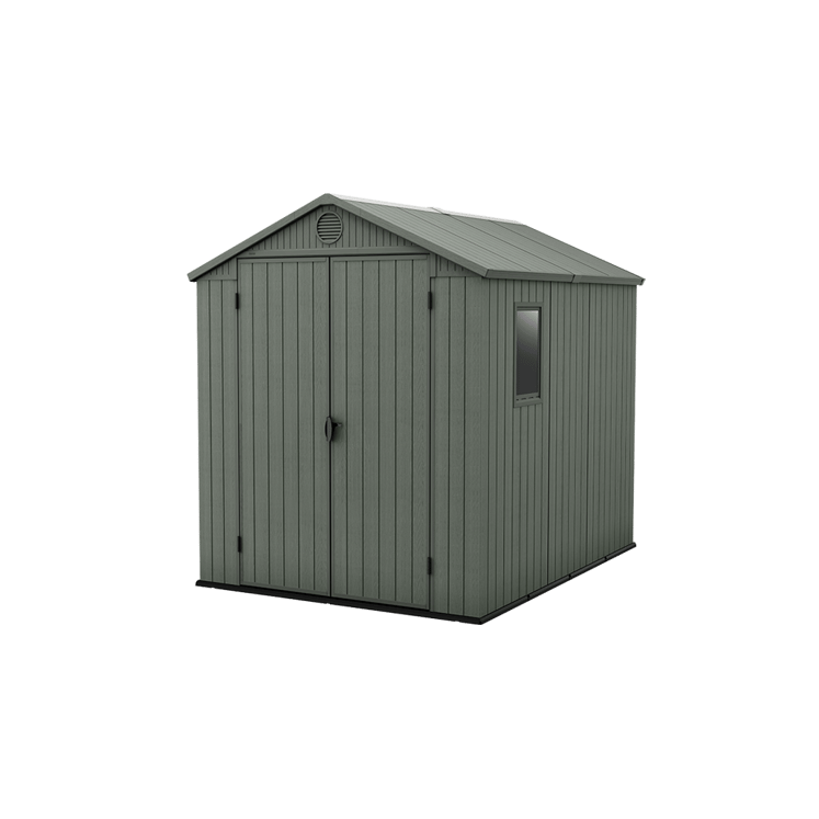 Keter 6’x8′ Darwin Heavy Duty Plastic Garden Shed – Green-oakleysgardenmachine- Free shipping